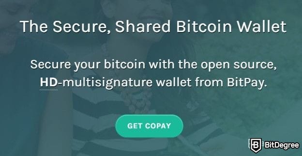 Copay钱包评测:Copay主页。